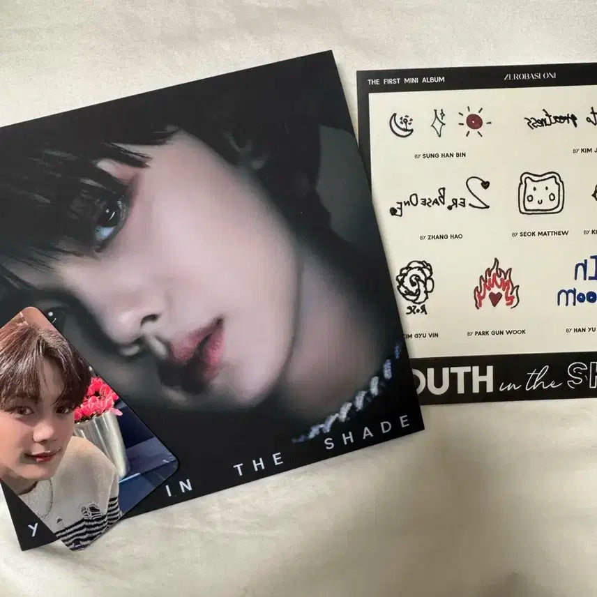 개봉 제로베이스원 유쓰 인 더 쉐이드 김규빈 ver. 포카 타투스티커