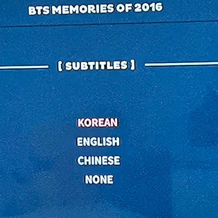 방탄소년단  BTS 메모리즈 2016 DVD