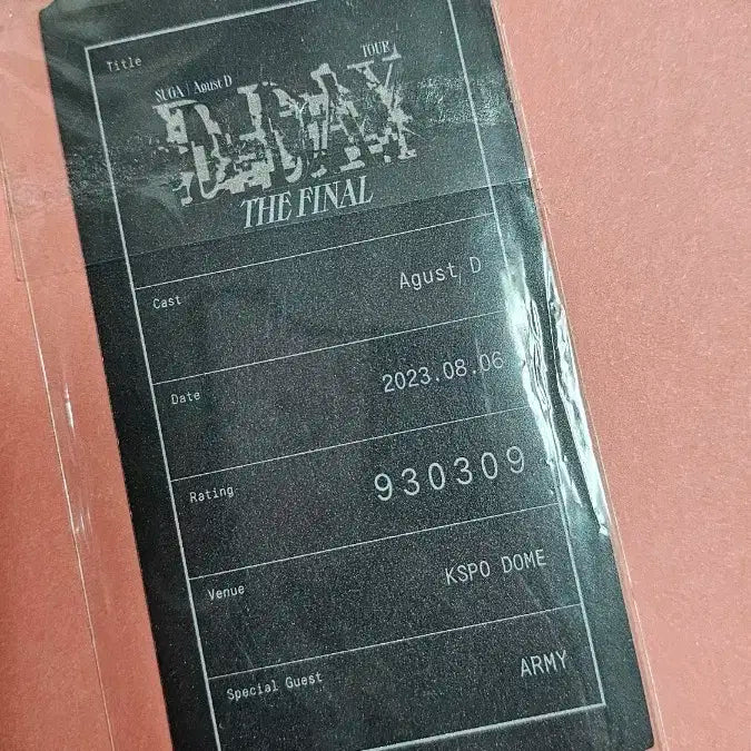 Agust D 파이널콘서트 아미존 특전 포카+티켓(날짜:막날)