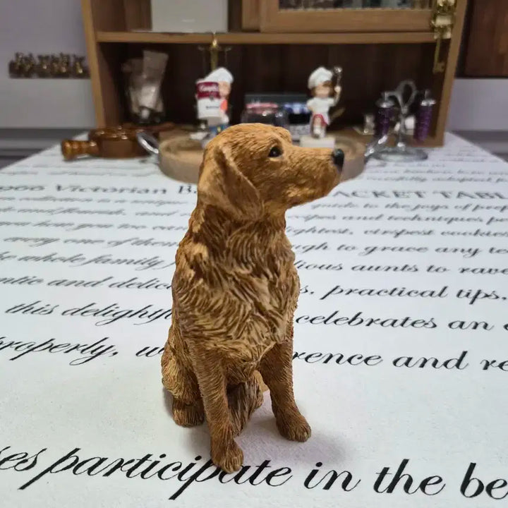 빈티지 골든 리트리버 피규어 겸 메모꽂이