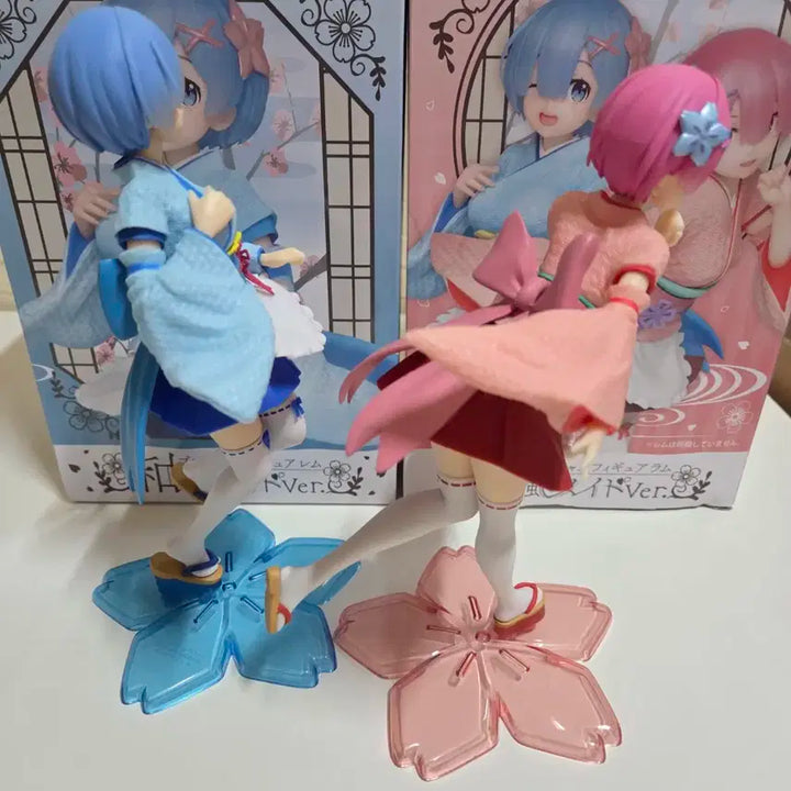 타이토 리제로 기모노 렘,람 피규어 세트 (개봉)