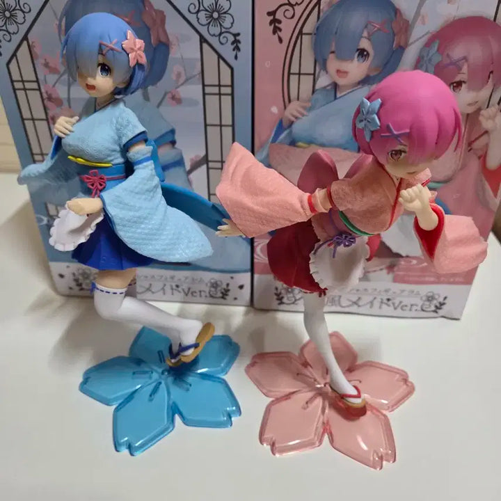 타이토 리제로 기모노 렘,람 피규어 세트 (개봉)