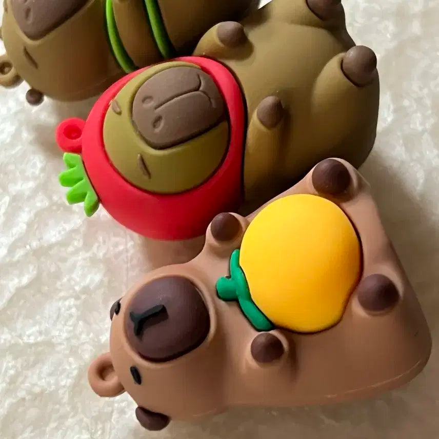 카피바라 고무 피규어 3종