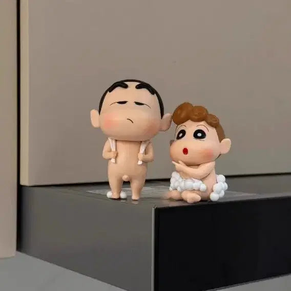 (상자없어 세일)목욕시리즈 짱구.짱아 피규어 2종 세트