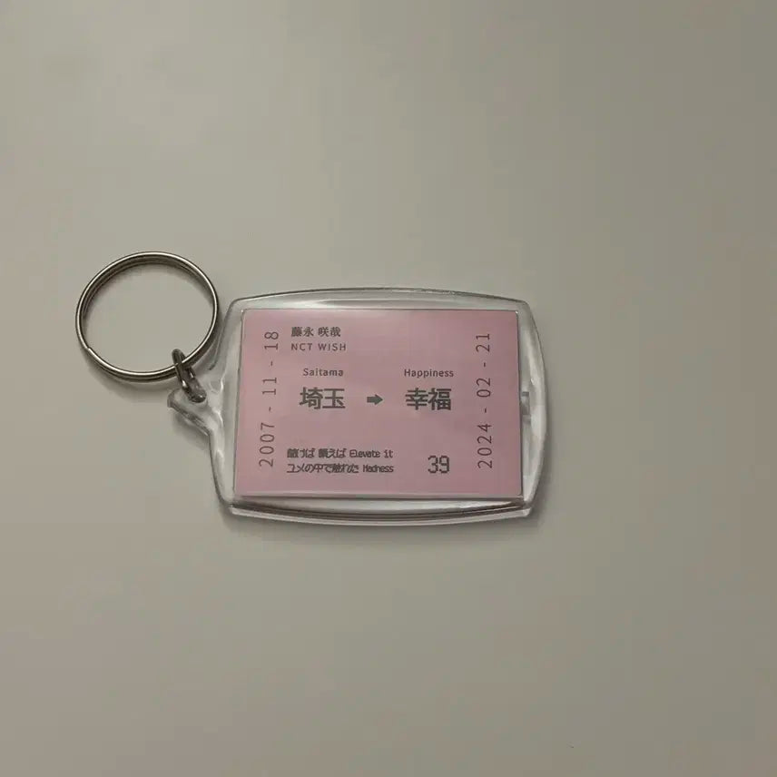 엔시티 위시 사쿠야 치즈볼즈 기차표 티켓 키링 포카