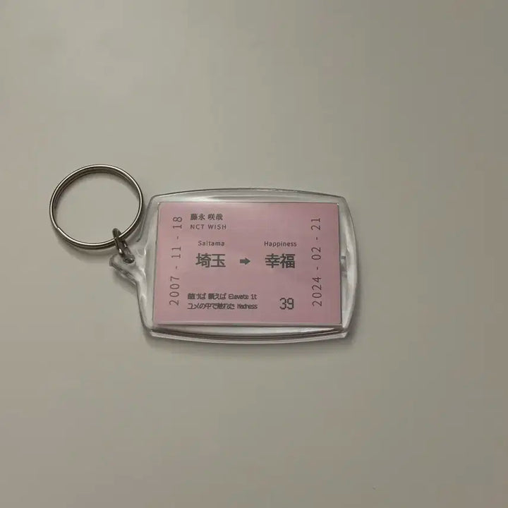 엔시티 위시 사쿠야 치즈볼즈 기차표 티켓 키링 포카