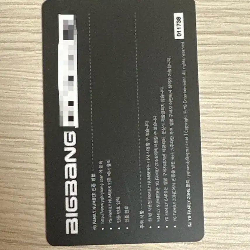빅뱅 대성 스페셜 에디션 포카 yg패밀리카드