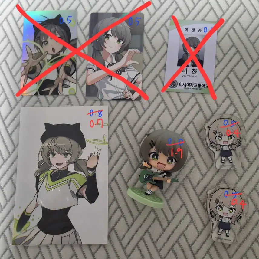 급처, 가격수정)비챤 엽서, 피규어, 코롯토 팝니다