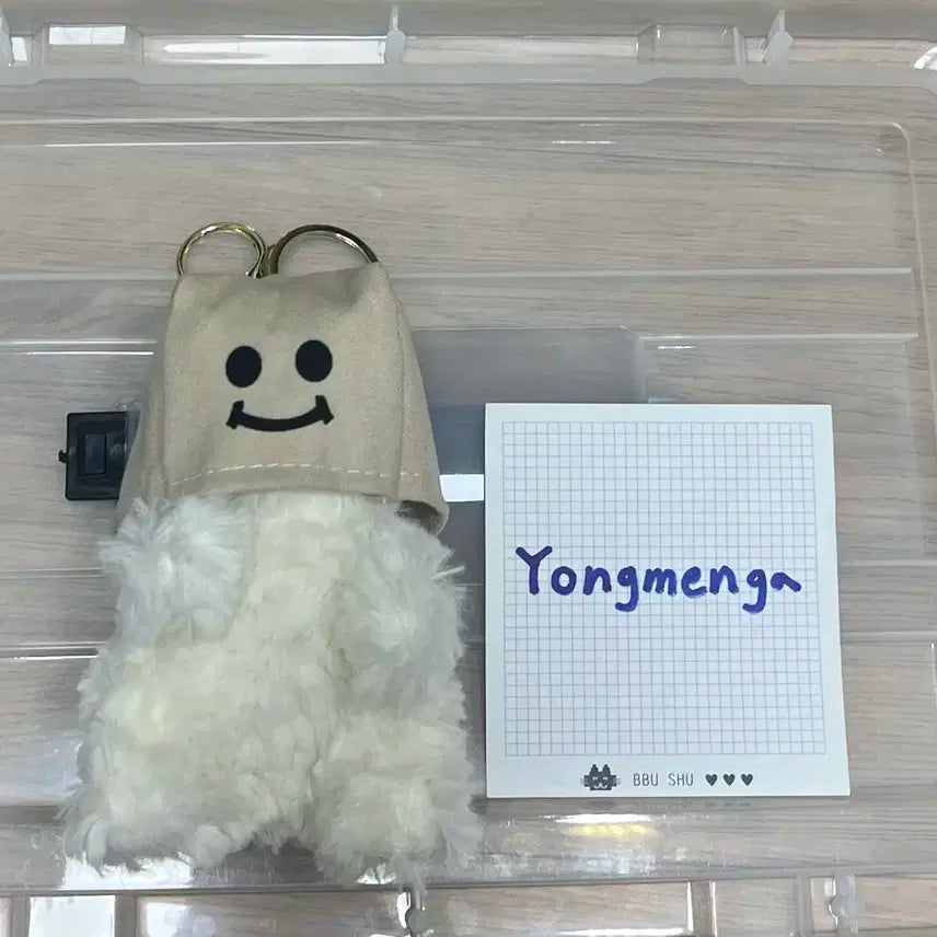 상자 쓴 왕코 강아지 인형 백꾸 키링 양도