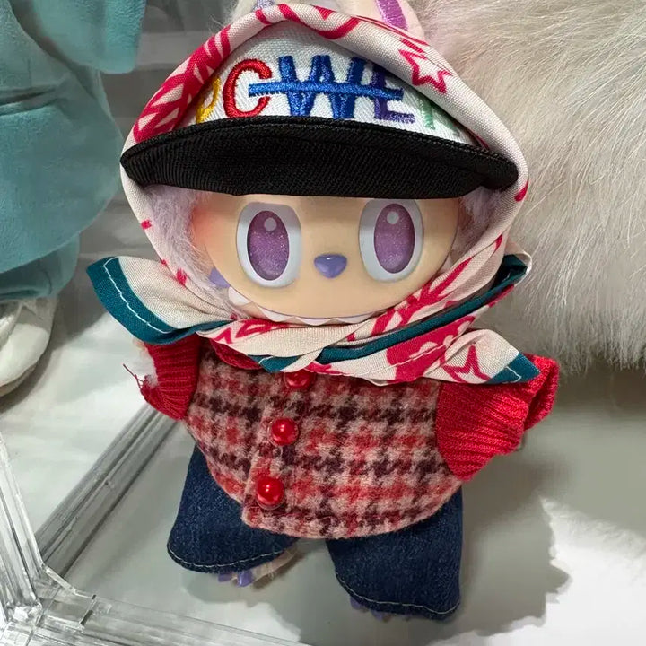 라부부 하이라이트 보라색 LUCK 정품 15-17cm 인형 (옷 포함)