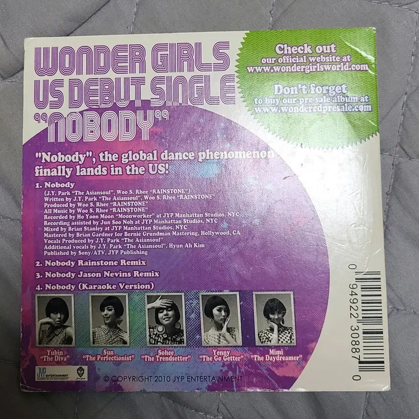 원더걸스 Nobody 사인 앨범 리믹스 에디션 (택포/영어버젼)