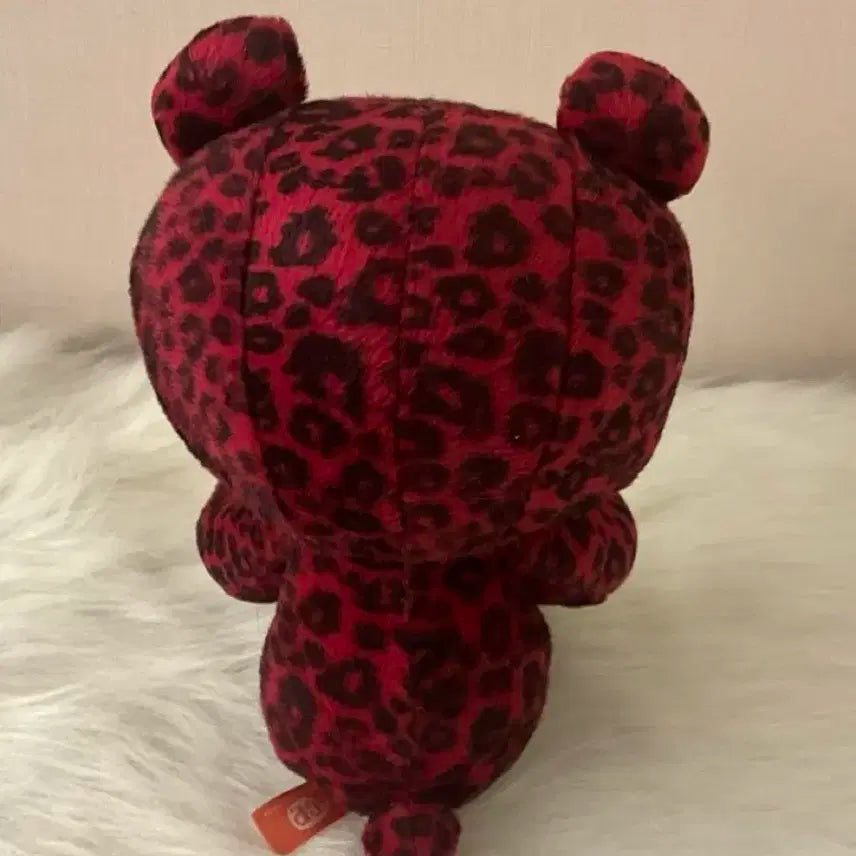 글루미베어 붉은색 호피 인형
