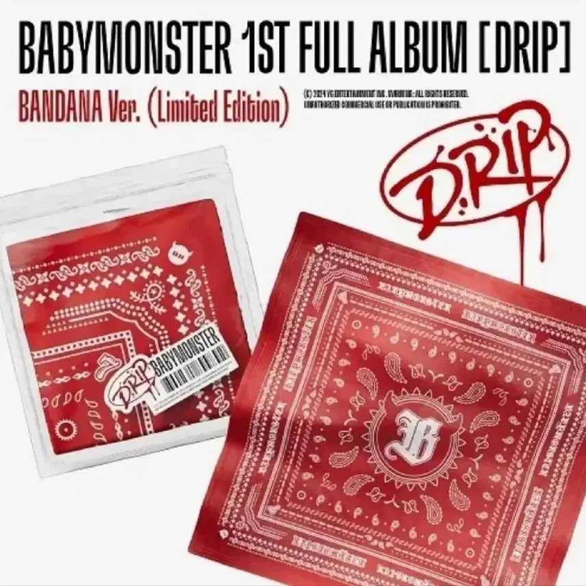 베이비몬스터 드립 반다나  한정반 [미개봉]