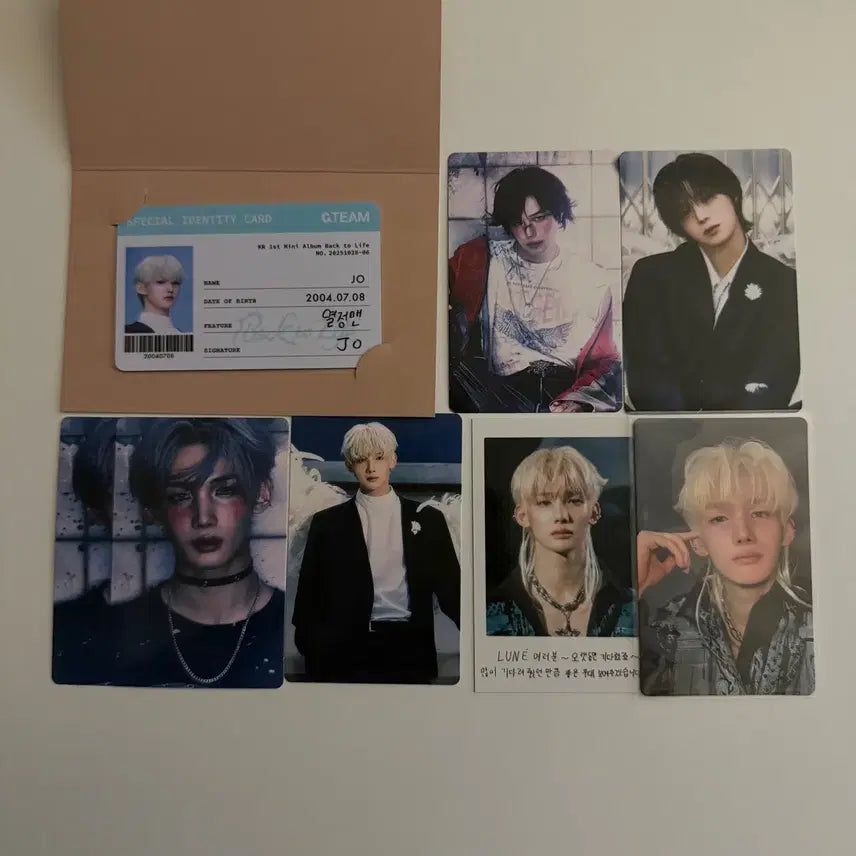 앤팀 백투라이프 죠 조 케이 천사증 포카 폴라로이드 미공포 세트