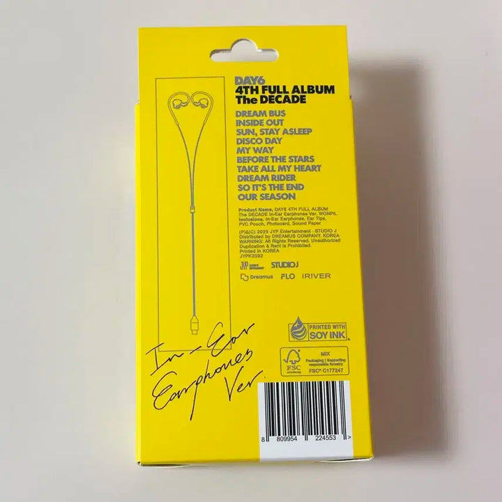 데이식스 원필 인이어 앨범 (포카X) 더데케이드 정규 4집 이어폰 양도