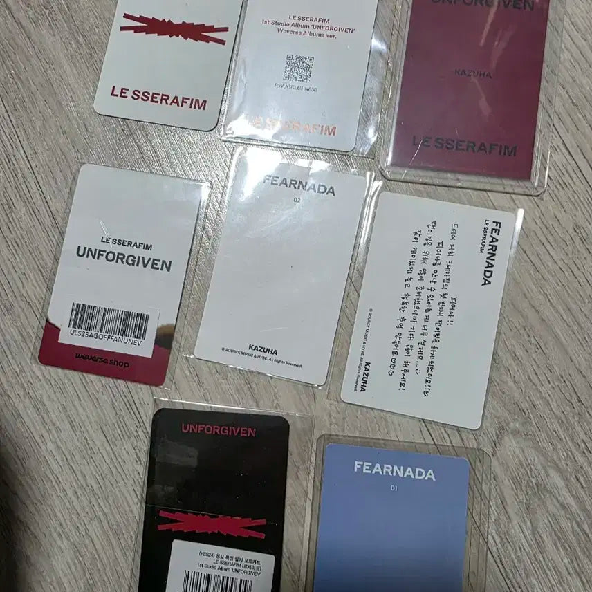 르세라핌 카즈하 언포기븐 공방포카+ 피어나 포카 등 7장 일괄