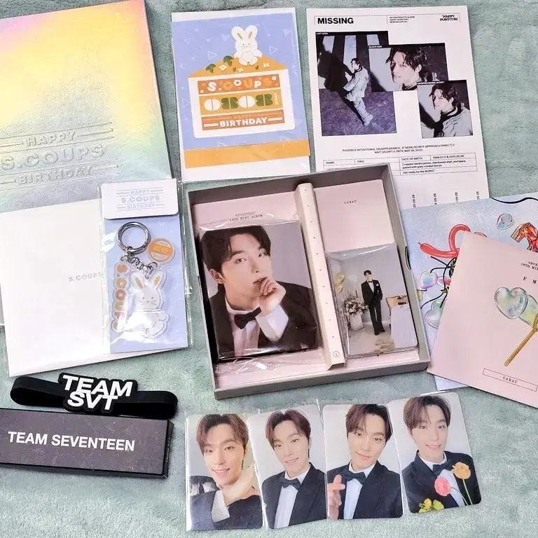 세븐틴 디노 캐럿반 에스쿱스 생일박스 앨범 부속품 공방응원봉 스트랩