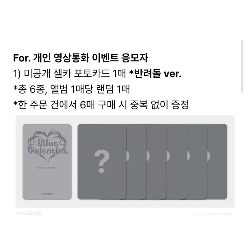 엔믹스 Blue Valentine 포토카드 반려돌 ver.