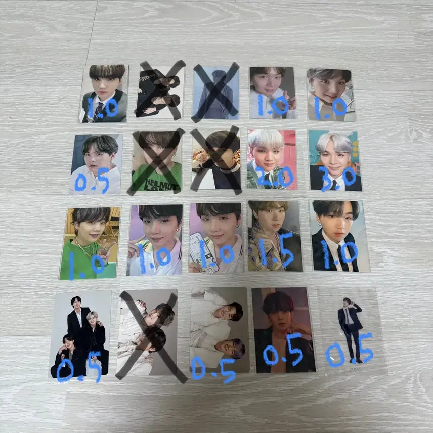 급처) 방탄소년단 슈가 포카 일괄