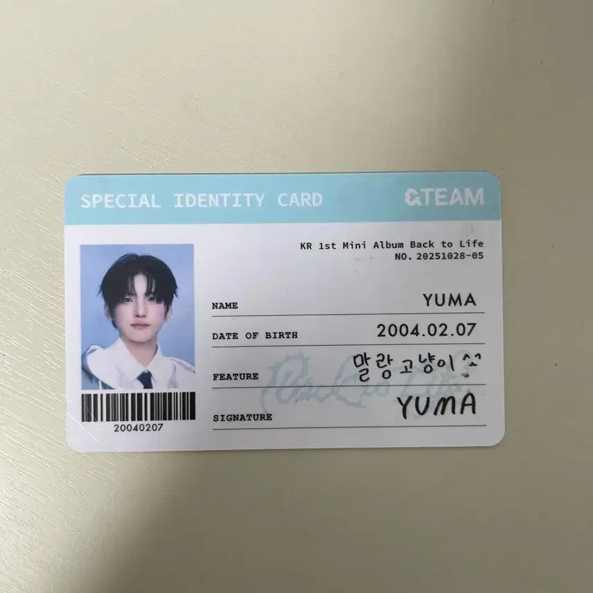 앤팀 &팀 팝업 ID카드 (천사증)