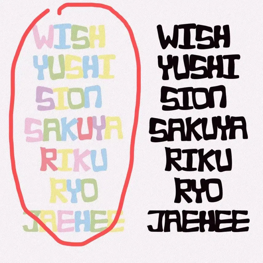 NCT WISH 엔시티위시 리무버블 네임스티커(m)윗치폼 듀듀노님 새상품