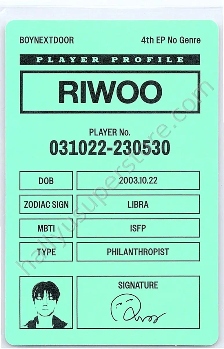 BOYNEXTDOOR - Riwoo - BOYNEXTDOOR - Riwoo - No Genre Album album photocard board game ver.