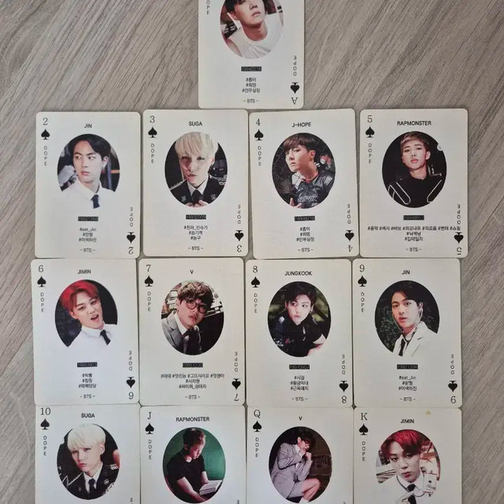 방탄소년단 BTS 멤버 포커 카드 트럼프 카드