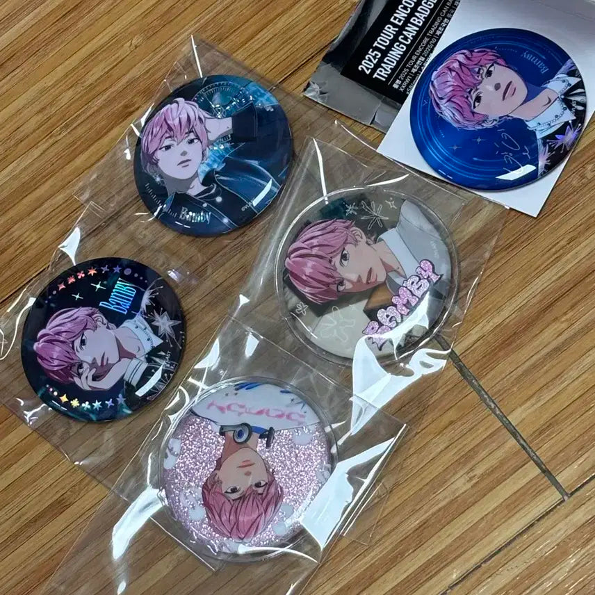 플레이브 밤비 캔뱃지 일괄 (카쿠렌보 글리터 이름 흑밤비 아시아투어 앙콘