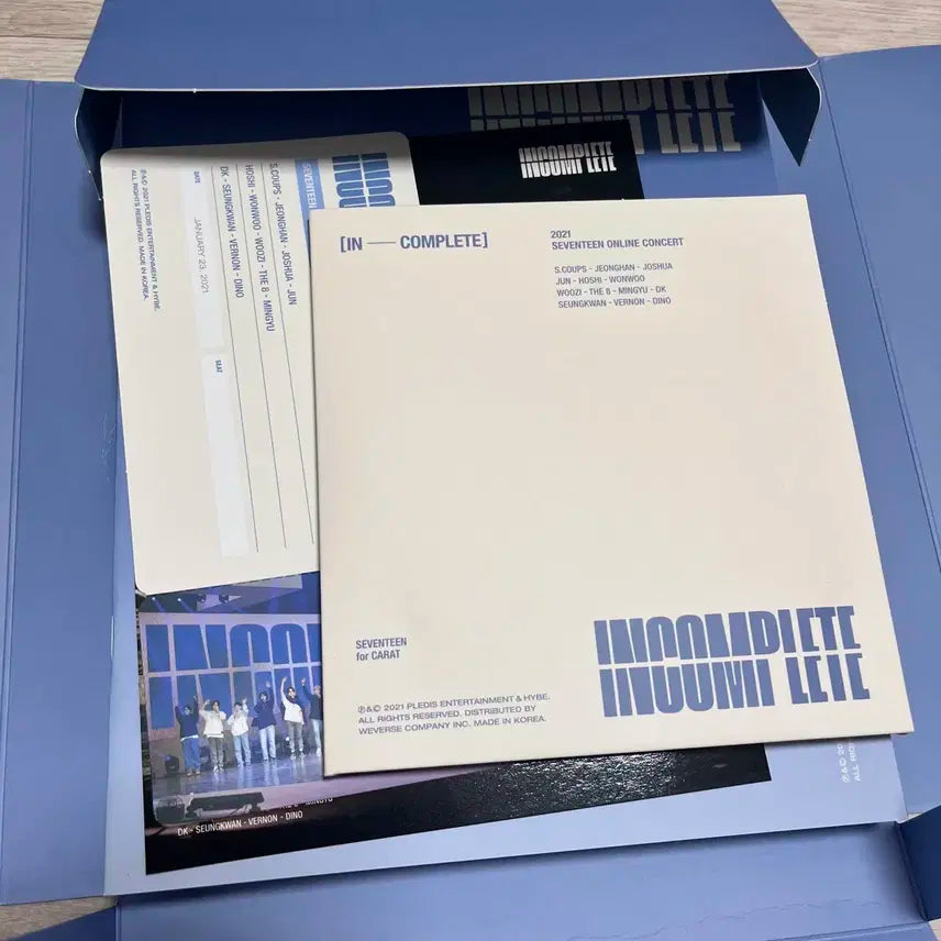 세븐틴 2021 인컴플리트 온라인 콘서트 DVD(포카x)