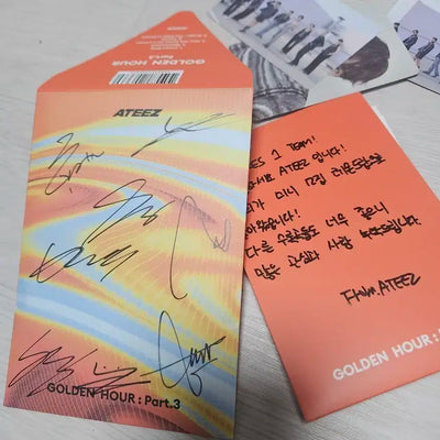 에이티즈 골든아워 Part.3 친필 싸인 멘트 비매 앨범 포카