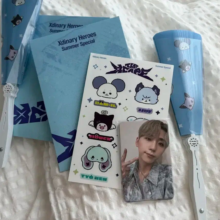 엑디즈 썸머콘 첫콘 입장 포카 부채 스티커 세트