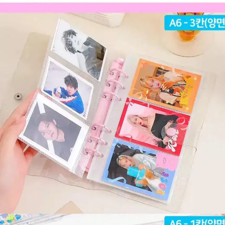 미사용) 다이어리 바인더 a6 포카 콜북 콜렉트북 하라주쿠 도트 속지