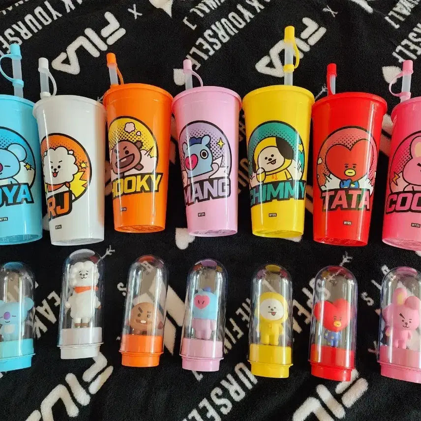 방탄 BTS BT21 비티21 CGV 텀블러 피규어 스탬프 도장 세트