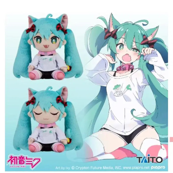 TAITO 하츠네 미쿠 고양이귀 티셔츠 인형 팔아요