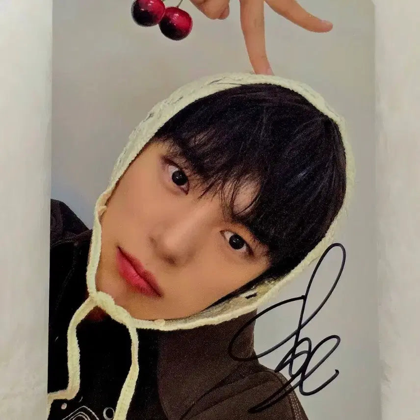 몬스타엑스 민혁 친필싸인 포토카드 체리 애플뮤직 대면팬싸