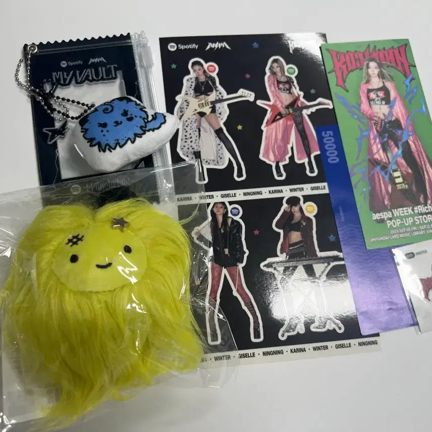 일괄) 리치맨 팝업 굿즈 에스파 인형 쿠션 키링 포카 파우치