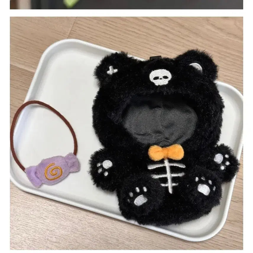 10cm 인형옷 스컬 곰돌이