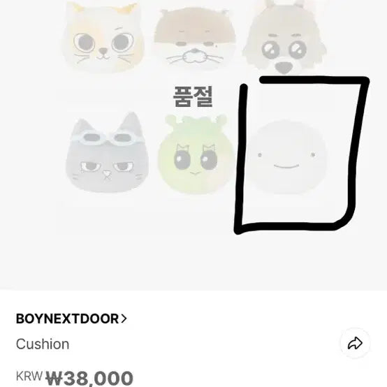 보이넥스트도어 보넥도 쁘넥도 운아기 쿠션 김운학 원가양도