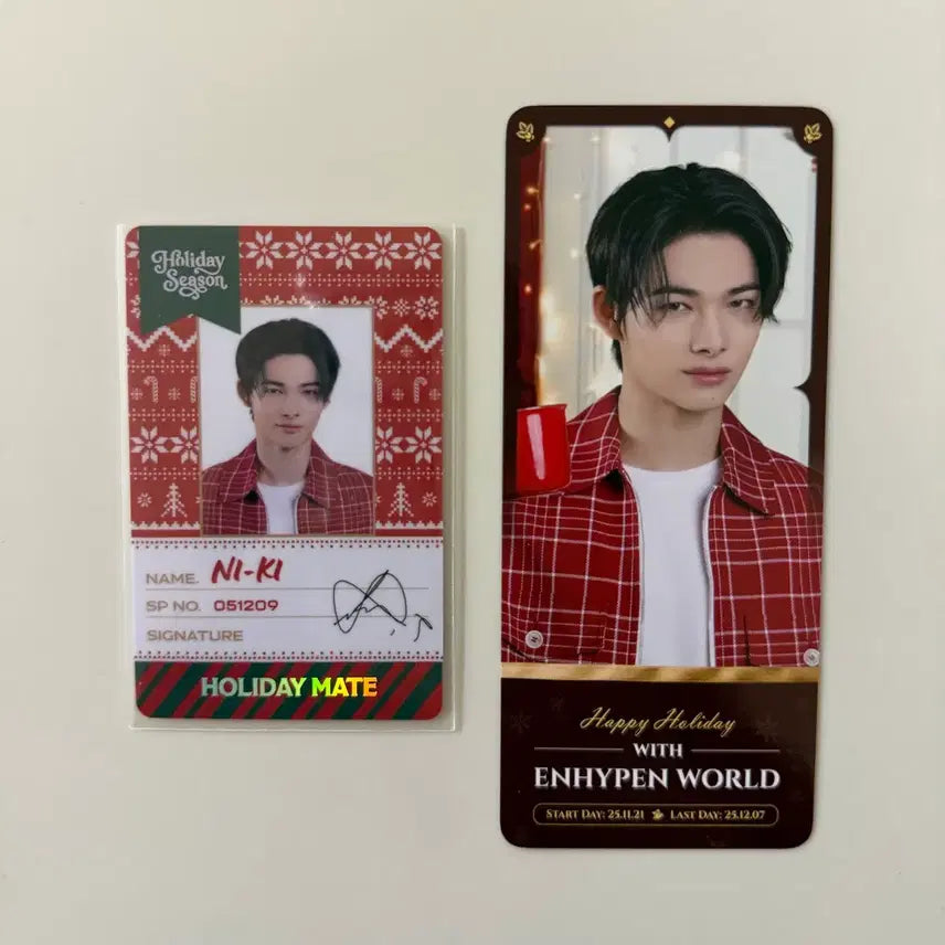 엔하이픈 월드 홀리데이 SP 카드 + 북마크 니키 (QR 미사용)