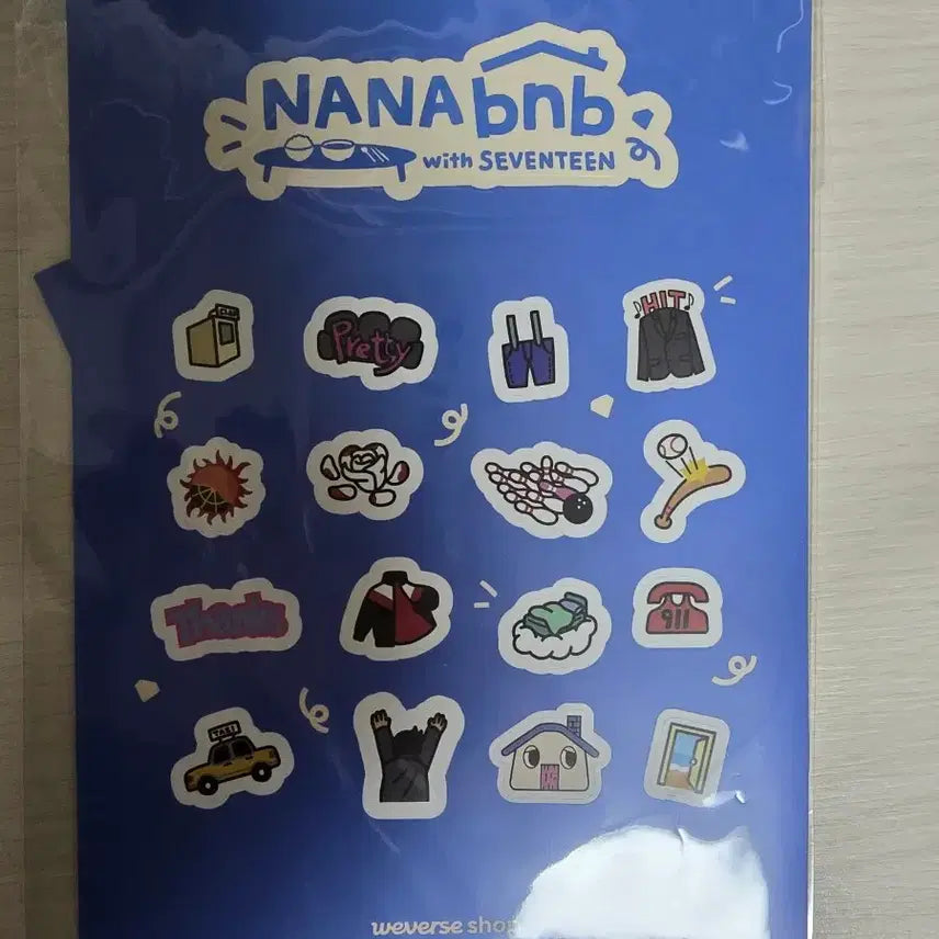 세븐틴 나나민박 사전 특전 포카 스티커 엽서