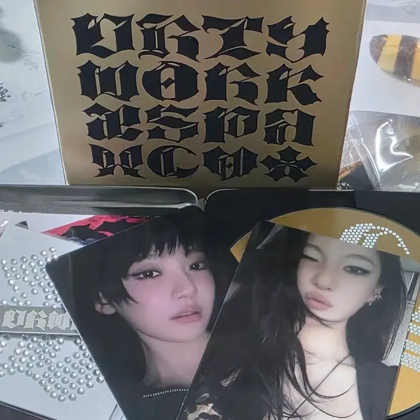 에스파 더티워크 틴케이스 골드 버전 단순 개봉 닝닝 풀셋