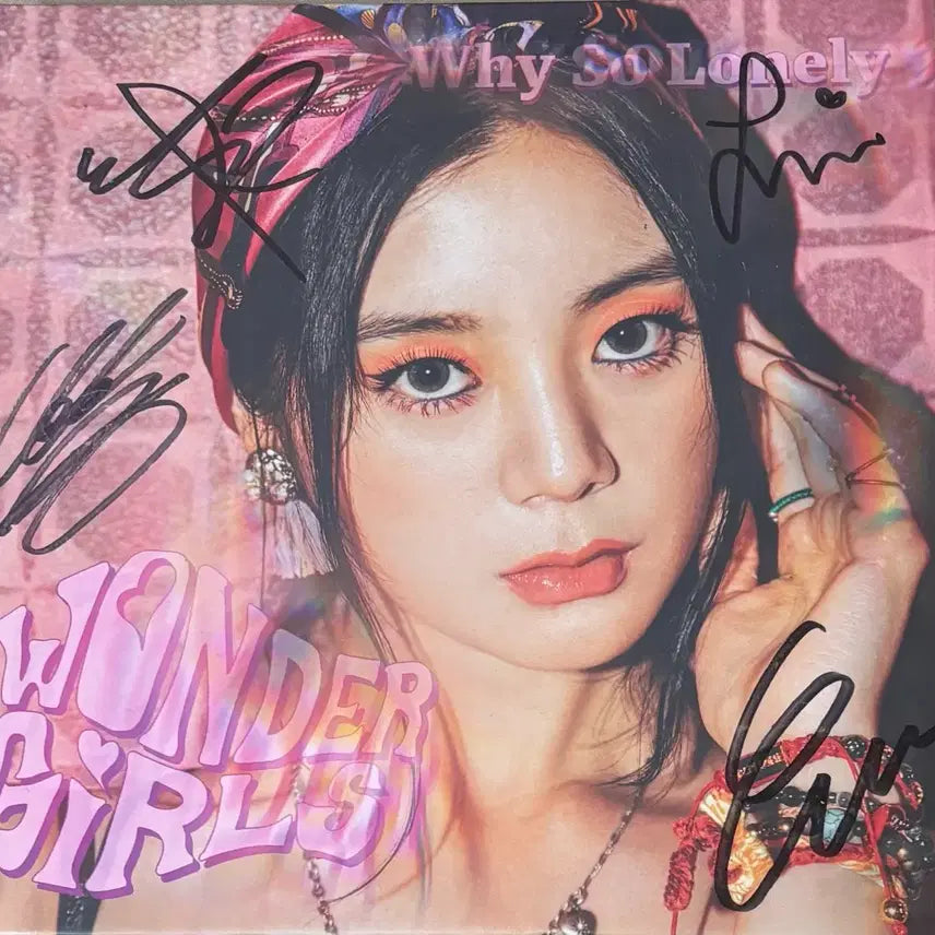원더걸스 전멤버싸인 들어간 why so lonely  앨범.