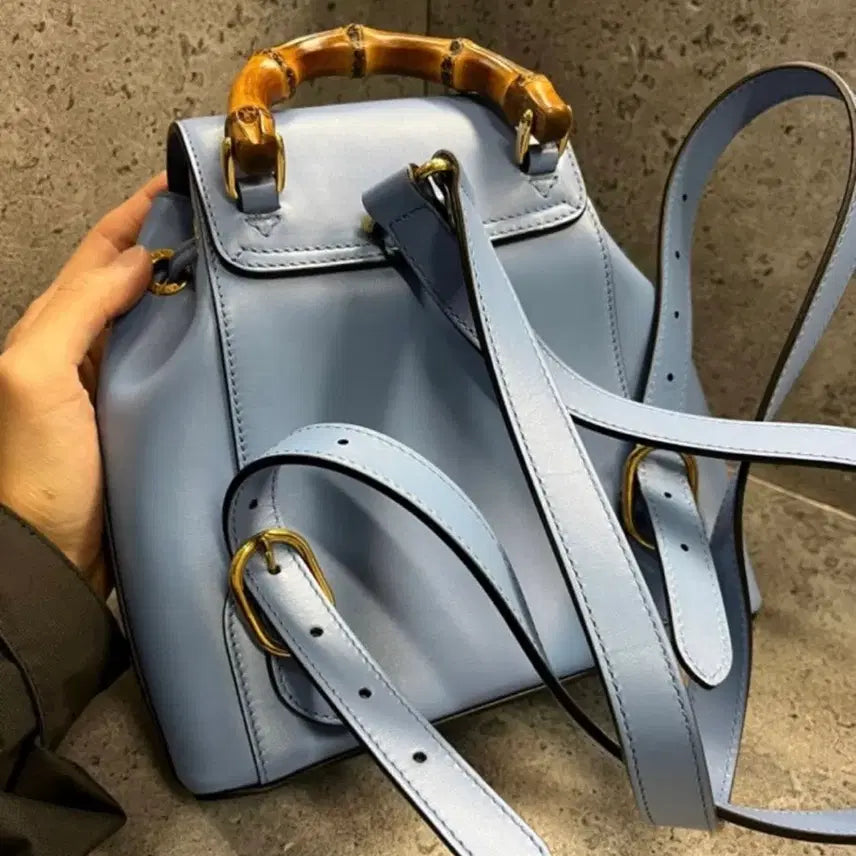 [BUNJANG] Gucci Bamboo Backpack Sky Blue New / 구찌 뱀부 백팩 하늘색 새상품