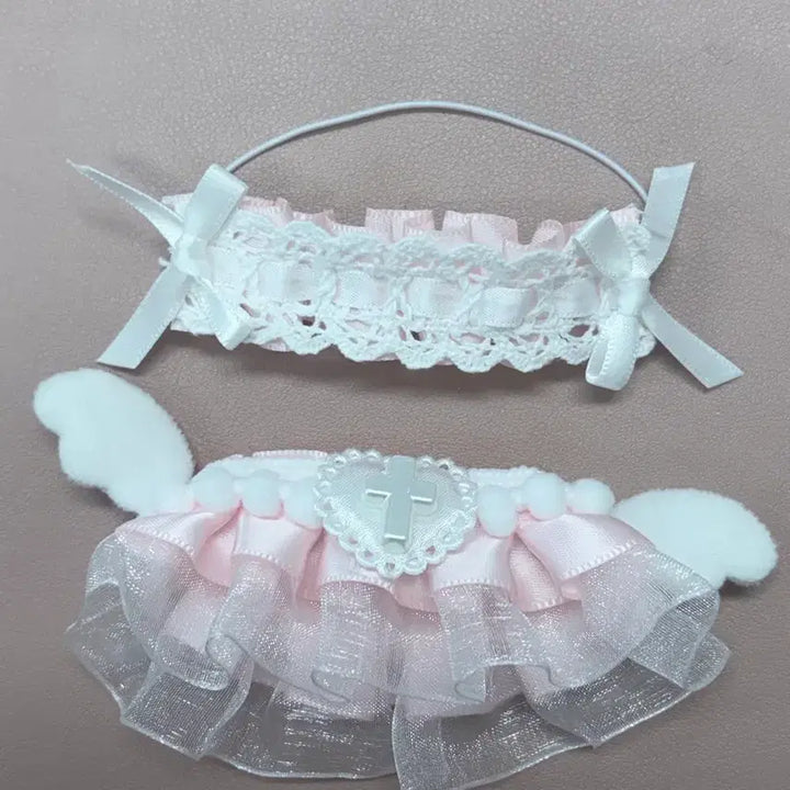 10cm 인형옷 핑크 천사 메이드 세트