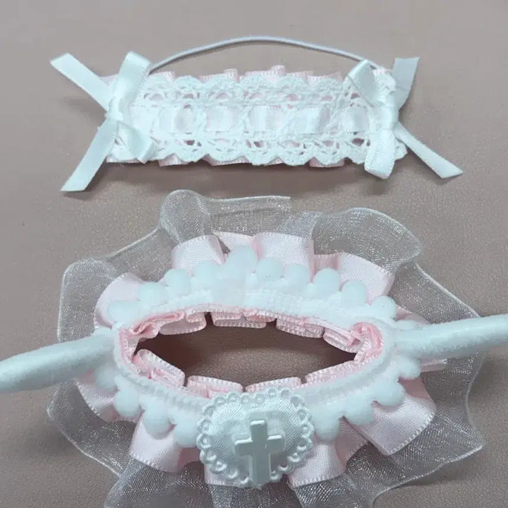 10cm 인형옷 핑크 천사 메이드 세트