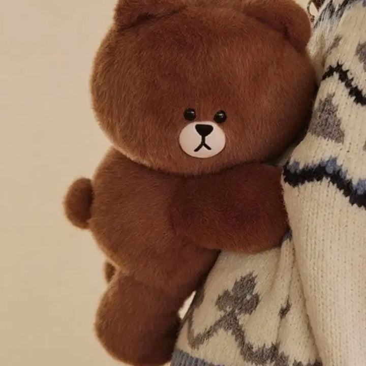 [BUNJANG] Line Friends Brown Hug Season 3 Plush Crossbody Bag / 라인프렌즈 허그 브라운 시즌 3 인형 크로스백