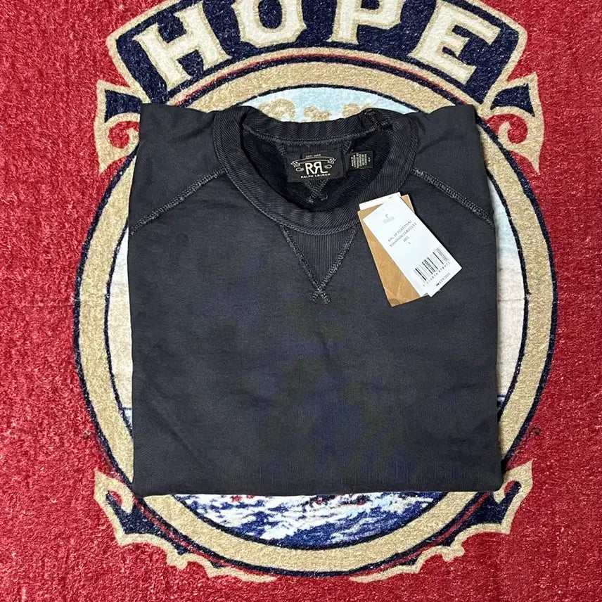 [BUNJANG] RRL French Terry Black Sweatshirt / RRL 프렌치테리 블랙 맨투맨 스웻셔츠