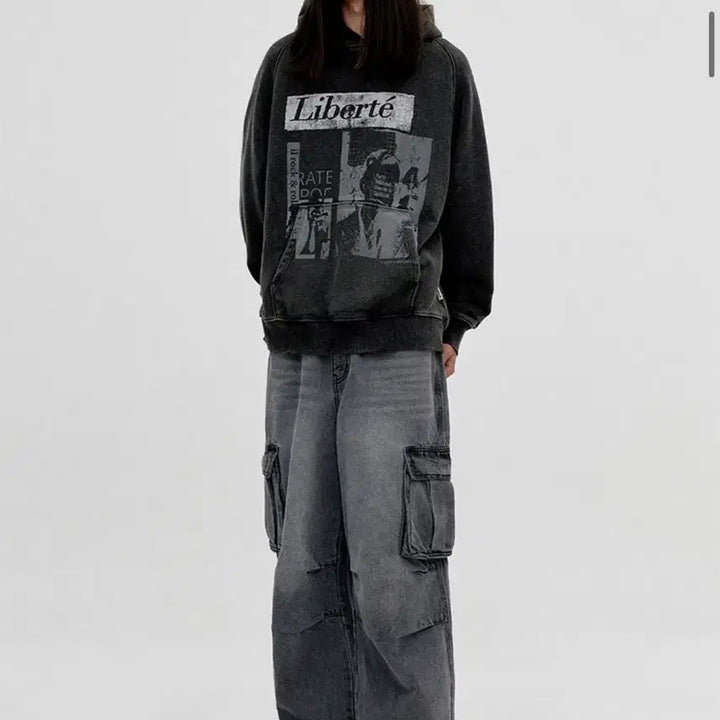 [BUNJANG] VIBRATE WIDE CARGO DENIM PANTS [GRAY] / 비바스튜디오 WIDE CARGO DENIM PANTS [GRAY]