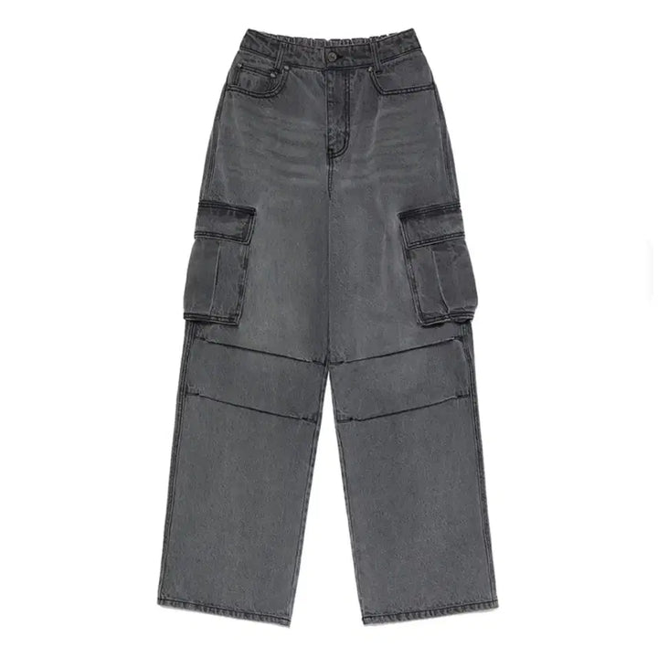 [BUNJANG] VIBRATE WIDE CARGO DENIM PANTS [GRAY] / 비바스튜디오 WIDE CARGO DENIM PANTS [GRAY]