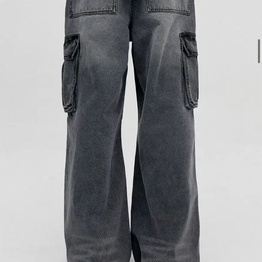 [BUNJANG] VIBRATE WIDE CARGO DENIM PANTS [GRAY] / 비바스튜디오 WIDE CARGO DENIM PANTS [GRAY]